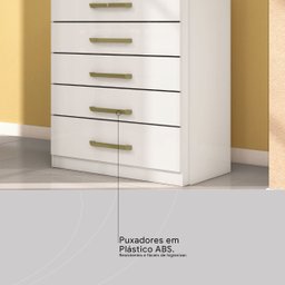 Comoda 5 Gavetas Triunfo - Nanda Decor:branco - 3