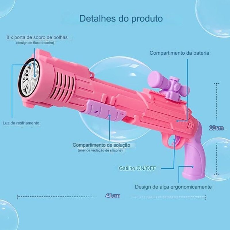 Metralhadora Divertida Lança Bolhas de Sabão - 6