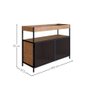 Balcão Buffet Bar 100Cm 2 Portas York - Trama Aço Expandido Industrial Artesano Vermont - 4
