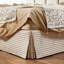 Saia Cama Box Queen Stylle 200 Fios Matelado c/ Pingente - Bege - 1