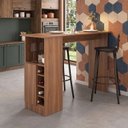 Ver imagem 1 de Bancada Gourmet para Cozinha com 1 Porta e Adega 136cm Marrom Manchester
