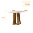 Ver imagem 2 de Mesa de Jantar Rubi 120x80 Cm com Vidro Ype Damasco Off White – New Ceval