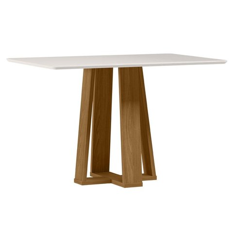 Mesa de Jantar Rubi 120x80 Cm com Vidro Ype Damasco Off White – New Ceval