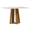 Ver imagem 1 de Mesa de Jantar Rubi 120x80 Cm com Vidro Ype Damasco Off White – New Ceval