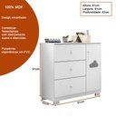 Ver imagem 3 de Cômoda Infantil Duda 91cm 100% Mdf Branco Brilho - Sallar Home