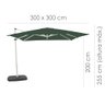 Ombrelone Wupa Lateral Ag5 3.00x3.00 S/Base Branco/Verde - 4