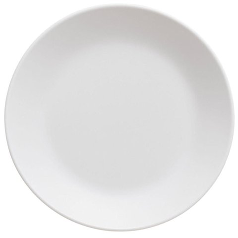 Kit 24 Pratos Redondos 25,5cm Plástico Branco Coza Restaurante Buffet Hotel