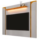 Ver imagem 1 de Painel para Tv Suspenso 75 Pol 180cm Marina Off/naturalle B02 - Mpozenato