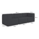 Ver imagem 2 de Sofá Modulado 3 Lugares 231cm Espuma D33 Multimóveis Cr45354 Grafite