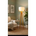 Ver imagem 1 de Luminária Abajur de Chão Viena Desmontável em Madeira para Sala