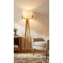 Ver mais imagens de Luminária Abajur de Chão Viena Desmontável em Madeira para Sala