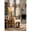 Ver imagem 3 de Luminária Abajur de Chão Viena Desmontável em Madeira para Sala