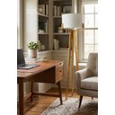 Ver imagem 2 de Luminária Abajur de Chão Viena Desmontável em Madeira para Sala