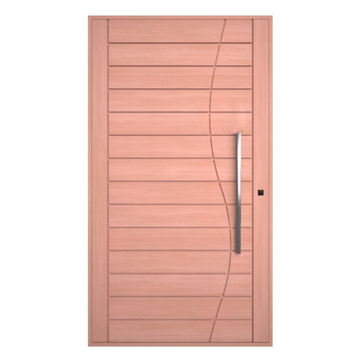 Porta Pivotante Abertura Lado Esquerdo em Madeira Maciça de Eucalipto Natural - Made: 110 x 217 Cm - 1