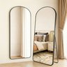 Espelho Grande Oval Base Reta com Moldura Alumínio Corpo Inteiro 170 X 70 Cm C/suporte de Chão - 9
