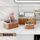 Ver imagem 5 de Cesto Organizador com Forro em Tecido Kit 3 Peças Retangular