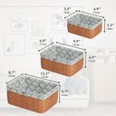 Ver imagem 2 de Cesto Organizador com Forro em Tecido Kit 3 Peças Retangular