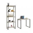 Ver imagem 7 de Kit Industrial 2 Peças com 1 Escrivaninha 90cm e 1 Estante 60cm 5 Prateleir