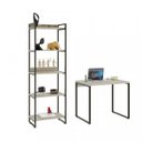 Ver imagem 7 de Conjunto Industrial 2 Peças com 1 Escrivaninha 90cm e 1 Estante 60cm 5 Prateleir Branco