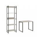 Ver imagem 6 de Conjunto Industrial 2 Peças com 1 Escrivaninha 90cm e 1 Estante 60cm 5 Prateleir Branco