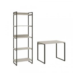 Kit Industrial 2 Peças com 1 Escrivaninha 90cm e 1 Estante  60cm 5 Prateleir - 6
