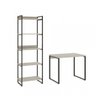 Kit Industrial 2 Peças com 1 Escrivaninha 90cm e 1 Estante  60cm 5 Prateleir - 6