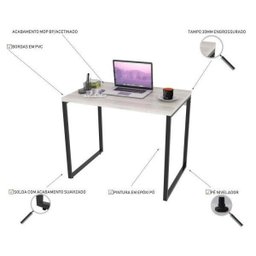 Kit Industrial 2 Peças com 1 Escrivaninha 90cm e 1 Estante  60cm 5 Prateleir - 11