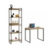 Kit Industrial 2 Peças com 1 Escrivaninha 90cm e 1 Estante  60cm 5 Prateleir - 7