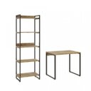 Ver imagem 6 de Conjunto Industrial 2 Peças com 1 Escrivaninha 90cm e 1 Estante 60cm 5 Prateleir Marrom