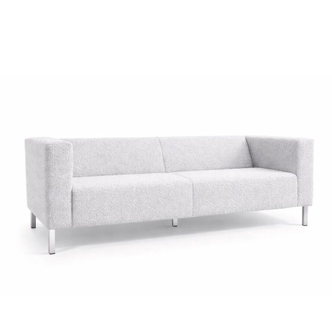 Sofá Perola 3 Lugares Kubo 210cm Bouclé Cinza - Sallar Home