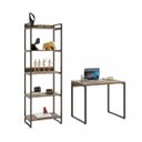 Ver imagem 7 de Conjunto Industrial 2 Peças com 1 Escrivaninha 90cm e 1 Estante 60cm 5 Prateleir