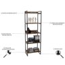 Kit Industrial 2 Peças com 1 Escrivaninha 90cm e 1 Estante  60cm 5 Prateleir - 11