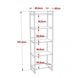 Kit Industrial 2 Peças com 1 Escrivaninha 90cm e 1 Estante  60cm 5 Prateleir - 3