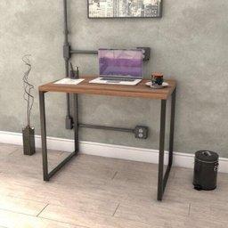 Kit Industrial 2 Peças com 1 Escrivaninha 90cm e 1 Estante  60cm 5 Prateleir - 8