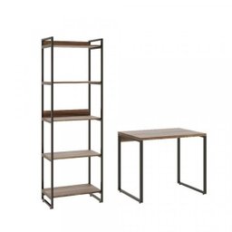 Kit Industrial 2 Peças com 1 Escrivaninha 90cm e 1 Estante  60cm 5 Prateleir - 6