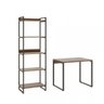 Kit Industrial 2 Peças com 1 Escrivaninha 90cm e 1 Estante  60cm 5 Prateleir - 6