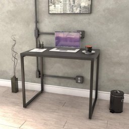 Kit Industrial 2 Peças com 1 Escrivaninha 90cm e 1 Estante  60cm 5 Prateleir - 9