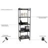 Kit Industrial 2 Peças com 1 Escrivaninha 90cm e 1 Estante  60cm 5 Prateleir - 10