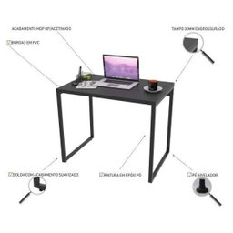Kit Industrial 2 Peças com 1 Escrivaninha 90cm e 1 Estante  60cm 5 Prateleir - 11