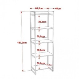 Kit Industrial 2 Peças com 1 Escrivaninha 90cm e 1 Estante  60cm 5 Prateleir - 2