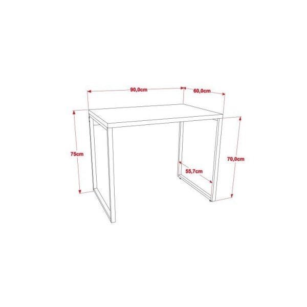 Escrivaninha 90cm com Estante 60cm 5 Prateleiras Industrial  Cravalho Dark - 3