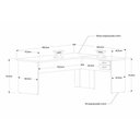 Ver imagem 4 de Mesa para Escritório em L 1,80x1,60m Tampo e Pés 30mm com Gaveta Nogal Compreto Ônix