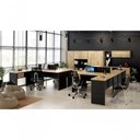 Ver imagem 3 de Mesa para Escritório em L 1,80x1,60m Tampo e Pés 30mm com Gaveta Nogal Compreto Ônix