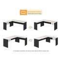 Ver imagem 2 de Mesa para Escritório em L 1,80x1,60m Tampo e Pés 30mm com Gaveta Nogal Compreto Ônix