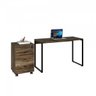 Escrivaninha Industrial 120cm com Gaveteiro 4 Gavetas Kuadra Carvalho Dark - 7