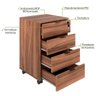 Conjunto Home Office 2 Peças com 1 Escrivaninha e 1 Gaveteiro 4 Gavetas Kuadra  - 10