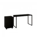 Ver imagem 6 de Conjunto Home Office 2 Peças com 1 Escrivaninha e 1 Gaveteiro Kuadra 4 Gavetas Industrial Yescasapreta Preto