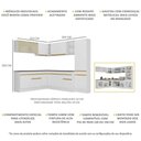 Ver imagem 4 de Armário de Cozinha Completa de Canto com Rodapé Veneza Multimóveis V2100 Branco/Dourado