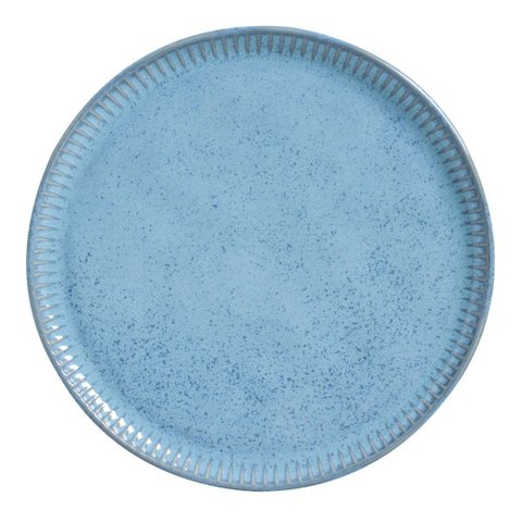 Prato Raso 27,5cm Cerâmica Azul Linhas Breeze Avulso Porto Brasil Jantar Mesa Posta.