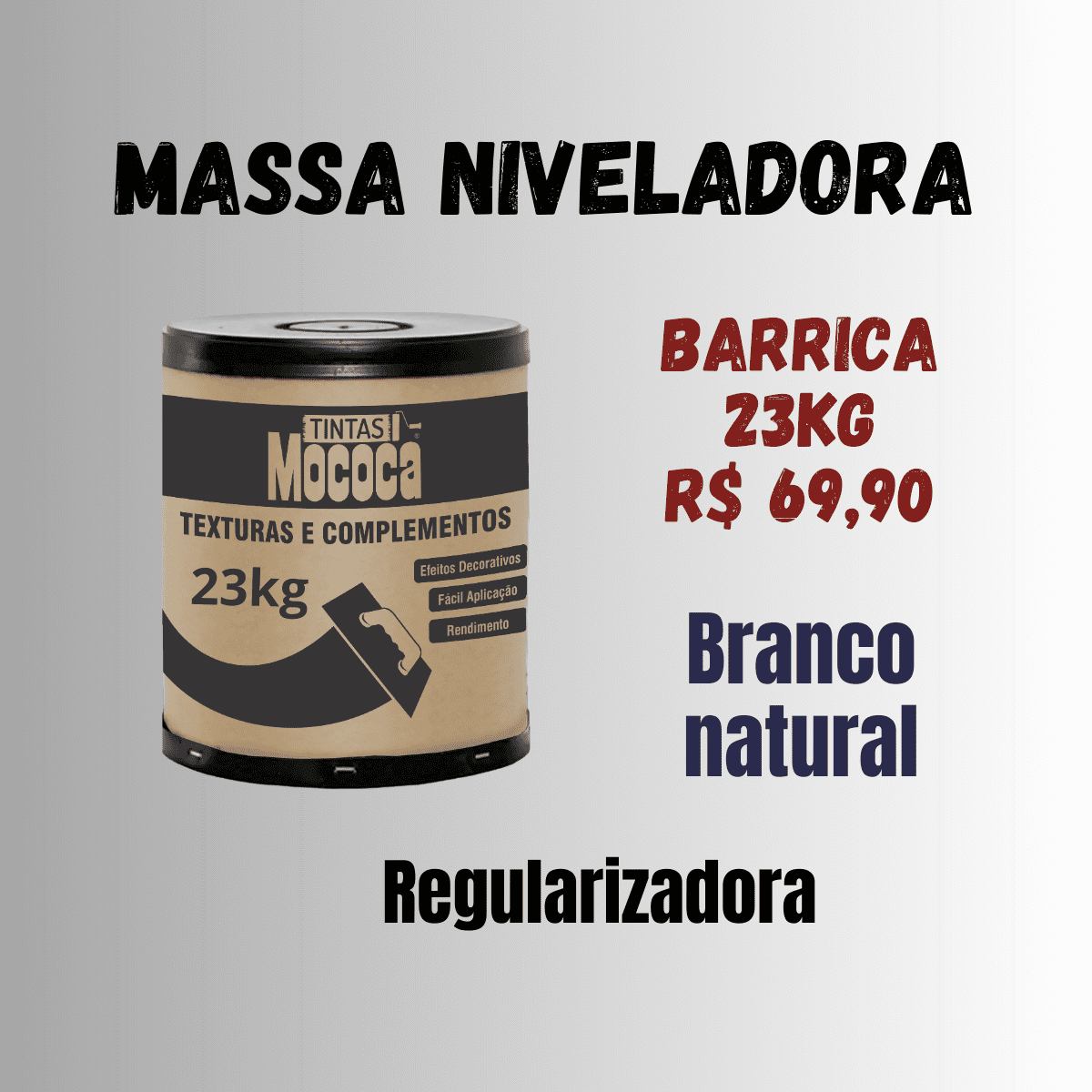 Massa Niveladora Branca Natural para Paredes 23kg Mococa - 2